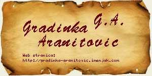 Gradinka Aranitović vizit kartica